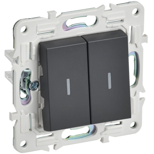 SKANDY Выключ. 2-кл. с инд. 10А SK-V09T титан IEK