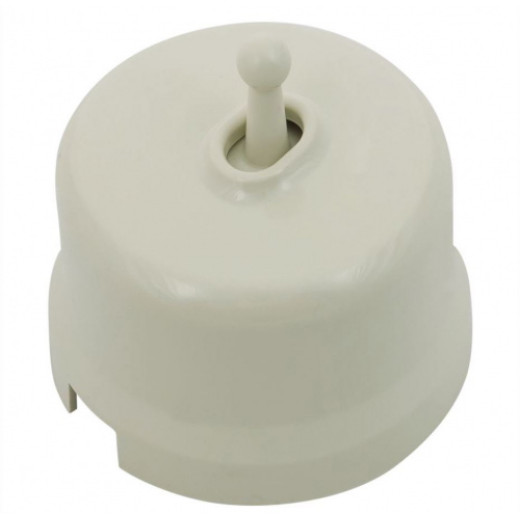 Пластик Слоновая кость Выключатель 1-кл. (тумблерный)