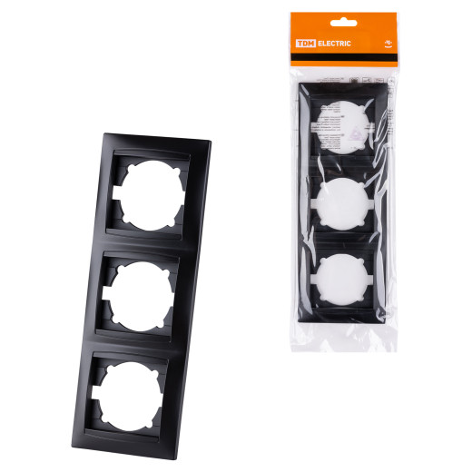 Рамка 3-х постовая вертикальная графит 