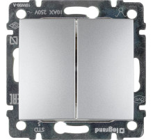 Legrand Valena Алюминий Выключатель 2-х клавишный.