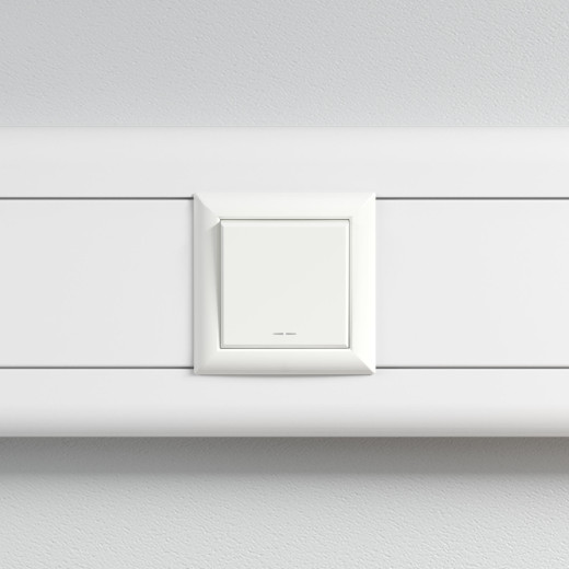 Выключатель одноклавишный модульный, Avanti, белое облако, 2 модуля