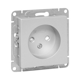 EKF Эпика Механизм розетки, 16А, без заземления, со шторками, алюминий.