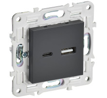 IEK SKANDY Титан Розетка USB A+C 18Вт SK-R13T