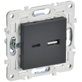 IEK SKANDY Титан Розетка USB A+C 18Вт SK-R13T