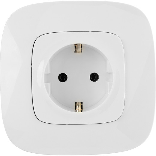 Valena ALLURE.Силовая розетка 2К+З 16А 250В с лицевой панелью.Безвинтовые зажимы.Белая