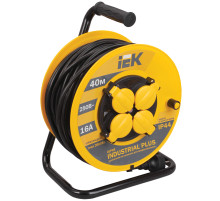 IEK INDUSTRIAL PLUS Катушка УК40 с т/з 4 места 2Р+PЕ/40метров 3х1,5мм2 IP44 