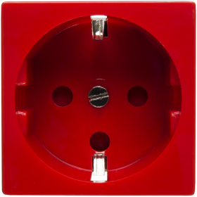 SPL Розетка 2К+З Mosaic 45х45 для выделения чистого питания с замком красная (SPL - 200002)