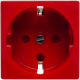 Розетка электрическая 2К+З,с защитными шторками, с механической блокировкой (красный)