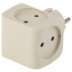 Разветвитель электрический ЭРА SP-4-I на 4 розетки без заземления 16А слоновая кость