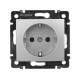 Розетка с заземлением - Legrand Valena - без шторок 16А 250В винтовые зажимы - алюминий