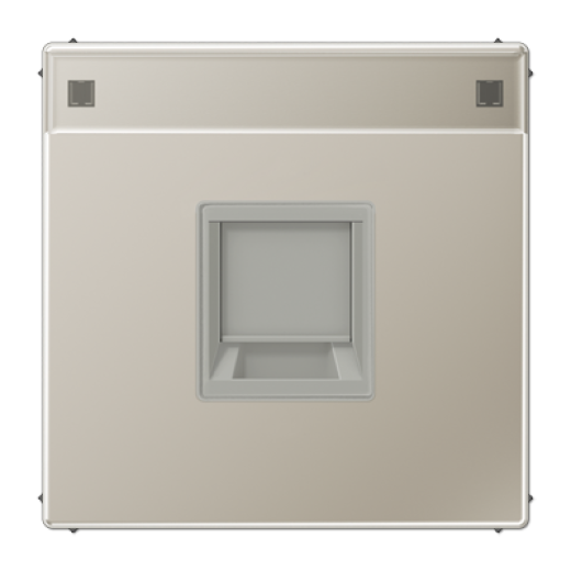 Плата (фиксация защёлкиванием) с полем для надписи для одного модуля, металл, нержавеющая сталь