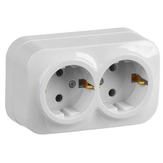 GLORY Роз. 2-я с з/к без з/ш о/у 16А РС22-3-ХБ белый IEK