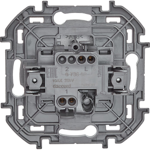 Выключатель одноклавишный - Legrand/Daccord Inspiria - 10АХ 250В безвинтовые зажимы - алюминий