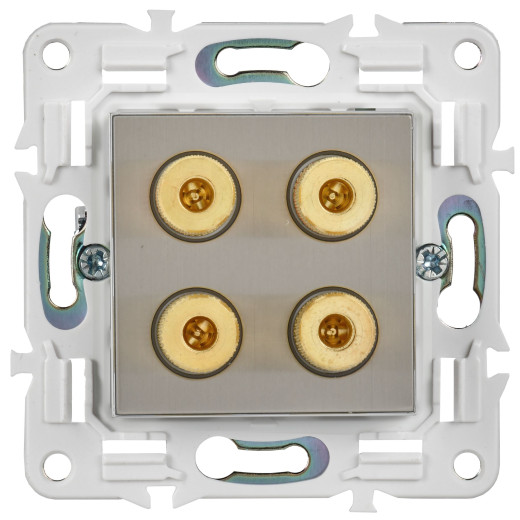 SKANDY Аудиорозетка 4-мест. SK-A01N никель IEK