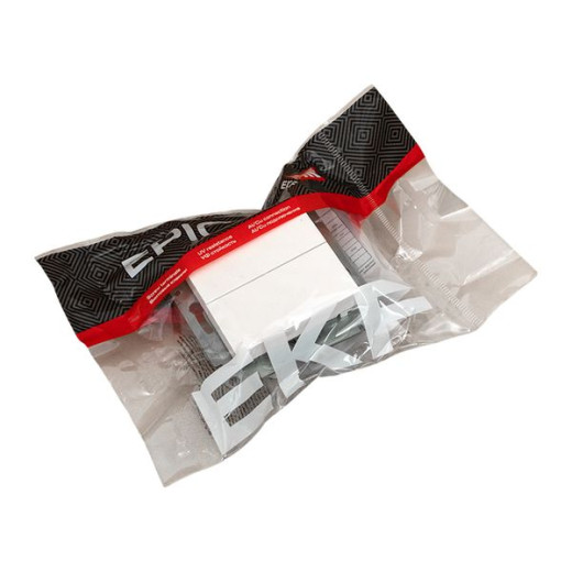 Механизм выключателя, двухклавишный, проходной, белый Эпика EKF