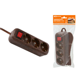 TDM Удлинитель бытовой  У03В выключатель, 3 гнезда, 3метра,2П+3, ПВС 3х1мм2 