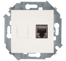 Simon 15 Слоновая кость Розетка компьютерная RJ45 кат.6A (АМР, FTP)