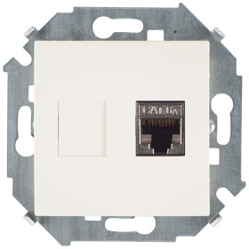 Simon 15 Слоновая кость Розетка компьютерная RJ45 кат.6A (АМР, FTP)