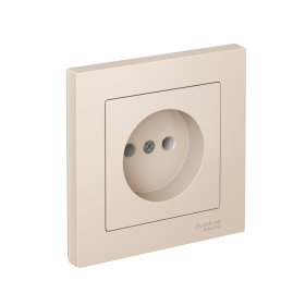 Systeme Electric AtlasDesign Бежевый Розетка без заземления, 16А, в сборе, быстрозажим. клем.