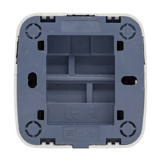 Минск Выключатель 1-клавишный ОП 10А с индикатором белый EKF Basic