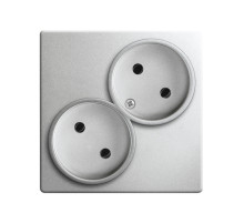 Simon 24 Алюминий Розетка двойная без заземления 2x2Р 16A 250В~