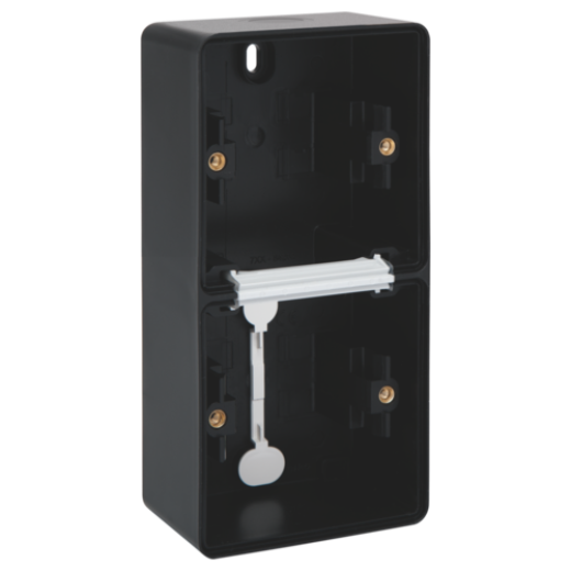 Рамка на 2 поста, вертик, 2 входа, черный