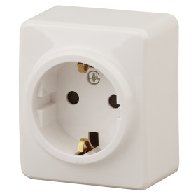 ЭРА Розетка Эксперт 11-2203-02 с заземлением 2P+E Schuko 16A-250В IP20 ОУ слоновая кость