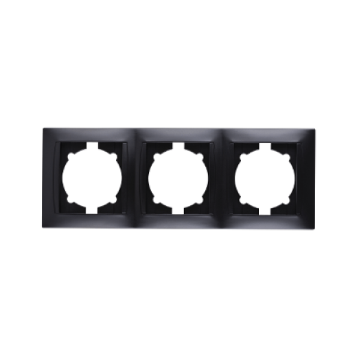 Рамка 3-х постовая горизонтальная графит 