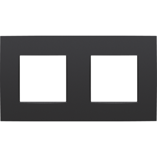Рамка на 2 поста, черный матовый