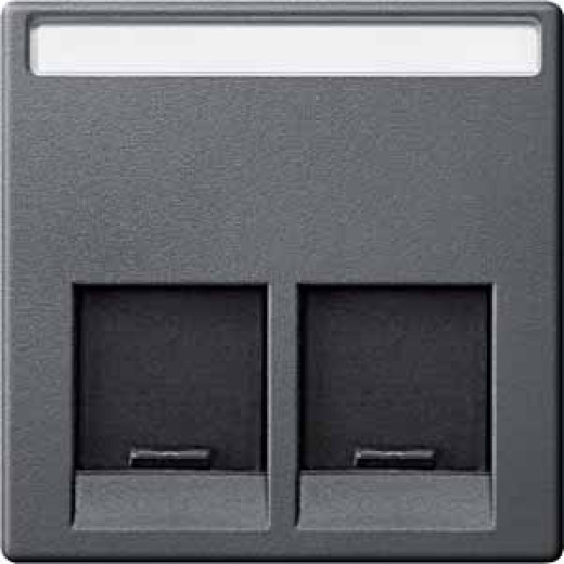 MERTEN ЦЕНТР.ПЛАТА д/розеток с разъемом RJ45 2 поста, АНТРАЦИТ, SM