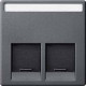 MERTEN ЦЕНТР.ПЛАТА д/розеток с разъемом RJ45 2 поста, АНТРАЦИТ, SM