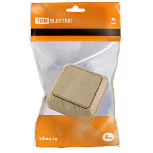 Выключатель 1-кл. открытой установки IP20 10А, сосна 