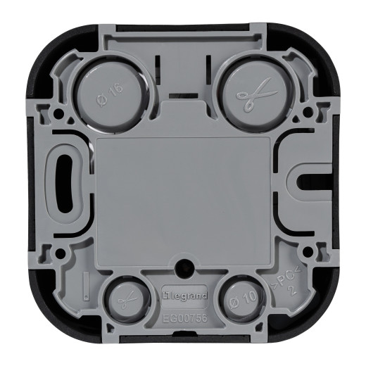 Розетка компьютерная RJ45 категория 5e UTP - Legrand Quteo - IP20 накладной монтаж - чёрный матовый