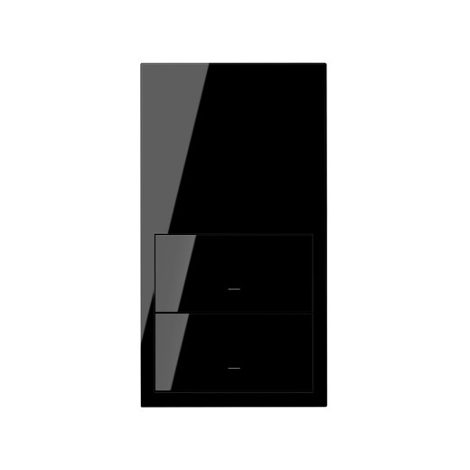 Simon 100 Черный глянец Кит 2 поста, фронт. 1 рамка вертикальная + 2 клавиши выключателей