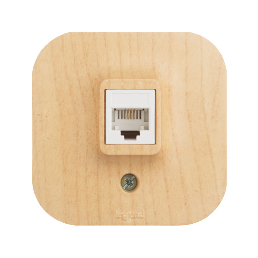 Розетка телефонная RJ11 - Legrand Quteo - IP20 накладной монтаж - дерево