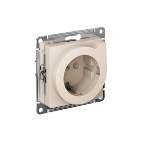 Systeme Electric AtlasDesign Бежевый Розетка с заземлением со шторками с выталк., 16А,мех., быстрозажим. клем.