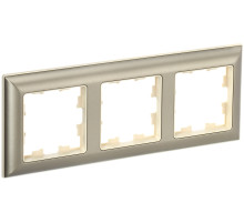 IEK BRITE DECOR Шампань/беж 3D-форма Рамка 3-м РУ-3-Бр
