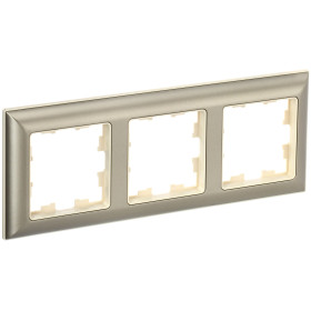 IEK BRITE DECOR Шампань/беж 3D-форма Рамка 3-м РУ-3-Бр
