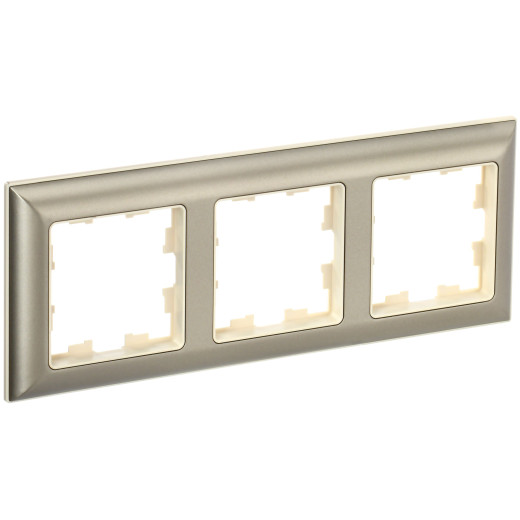 BRITE Рамка 3-мест. РУ-3-Бр беж./шамп. IEK