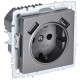 BRITE Роз. с з/к/ш 16А с USB A+A 2,1А РЮш10-1-БрС сталь IEK