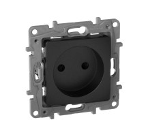 Legrand Etika Антрацит Розетка б/з со шторками, винт. клем..