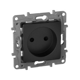 Legrand Etika Антрацит Розетка б/з со шторками, винт. клем..