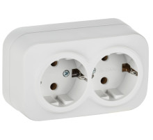 IEK GLORY Роз. 2-я с з/к без з/ш о/у 16А РС22-3-ХБм бел. м.