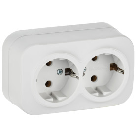 IEK GLORY Роз. 2-я с з/к без з/ш о/у 16А РС22-3-ХБм бел. м.