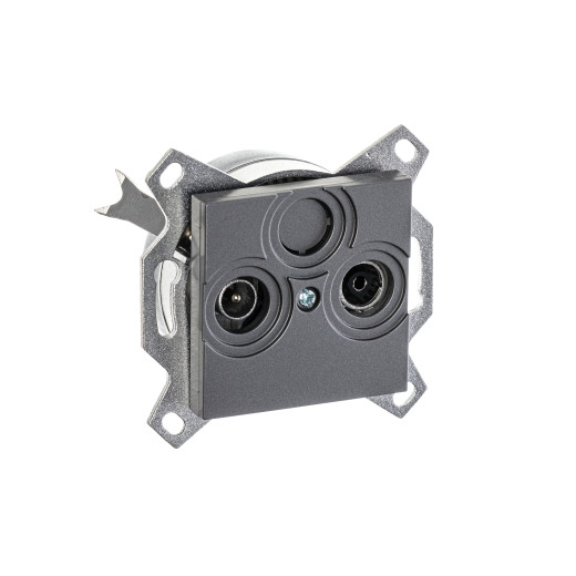 Розетка TV-R ABB Levit оконечная сталь