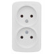 Минск Розетка 2-местная ОП 10А без заземления белая EKF Basic