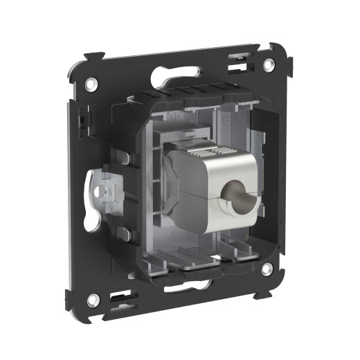 Компьютерная розетка RJ-45 без шторки в стену, кат.5e одинарная экранированная, Avanti, закаленная сталь