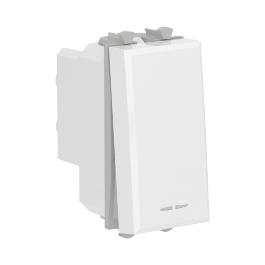 Выключатель двухполюсный одноклавишный модульный, Avanti, белое облако, 1 модуль
