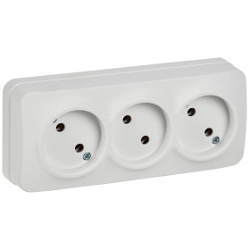 IEK GLORY Роз. 3-я без з/к/ш о/у 10А РС23-2-ХБм бел. м.