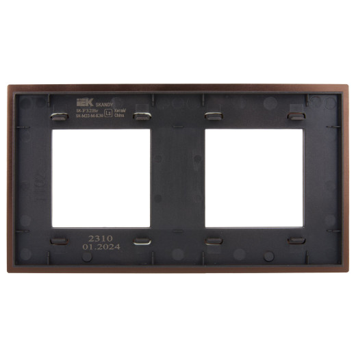 SKANDY Рамка 2-мест. SK-F32Br металл шоколад IEK